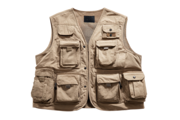 Beige utility vest with multiple pockets (3)