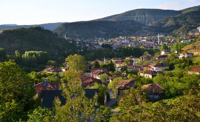 A view of the historical Tarakli Town in Sakarya, Turkey. Famous for its old Ottoman houses and streets, Tarakli is a touristic area.