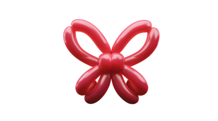 Pink Balloon Butterfly 3d rendered, isolated on transparent background