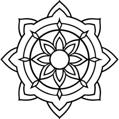 Dharma Mandala line art vector