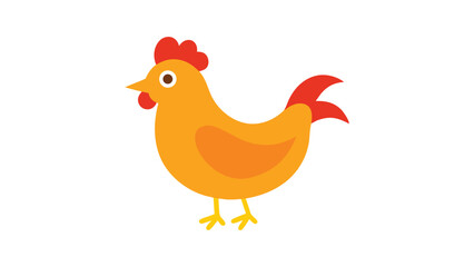 Chicken bird illustration with plump body and feather texture for farming and food theme visuals Vector illustration.