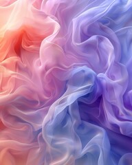 Obraz premium Soft Waves of Colorful Fabric Texture in Gentle Pastel Shades