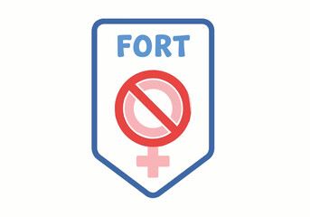 Kids Fort Sign with Banned Female Symbol Vector