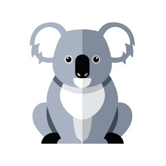 Fototapeta premium Isolated illustration of cute koala on white background. Adorable koala with fluffy ears evokes tranquility and charm, ideal for illustrating children's books and designs.