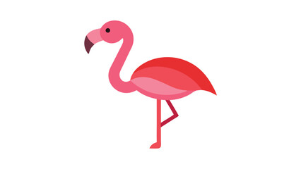Flamingo bird with long neck and standing pose perfect for summer tropical and exotic decor Vector illustration.