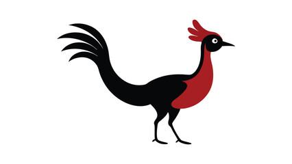 Obraz premium Lyrebird with display tail feathers in courtship pose ideal for forest mimicry and wildlife illustrations Vector illustration.