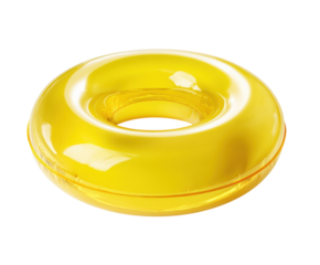 Bright yellow inflatable float for summer water activities