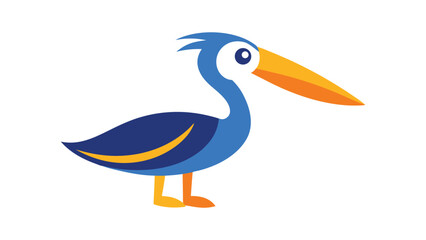 Pelican bird with large beak ideal for waterbird and coastal feeding scenes Vector illustration.