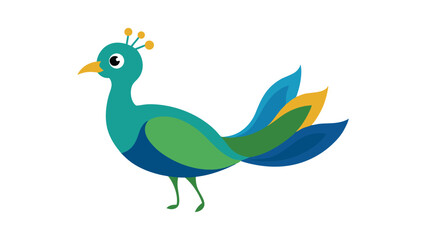 Peacock bird with grand fanned tail in proud pose suitable for luxury and decorative bird themes Vector illustration.