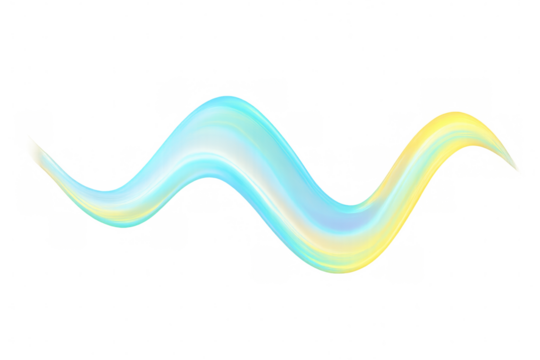 Vibrant brushstroke painting with dynamic curve, sweeping across transparent surface, offering artistic visual accent for graphic design compositions