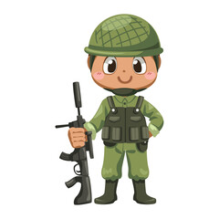 Brave soldier mascot vector logo, a strong animal character design for military or gaming themes.