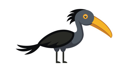Shoebill bird with large shoe shaped beak perfect for exotic birdwatching and rare bird themes Vector illustration.
