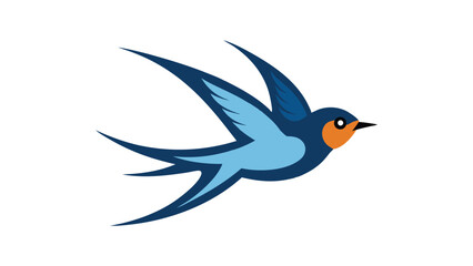Swallow bird in swooping flight pose perfect for speed motion and nesting bird concepts Vector illustration.
