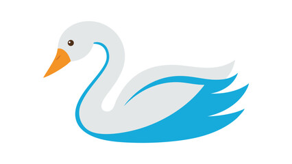 Swan bird with elegant neck curve and serene posture ideal for romance or fairytale themes Vector illustration.