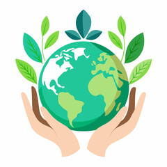 hand holding green earth