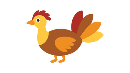 Turkey bird with fan tail in proud stance ideal for harvest celebrations and nature bird themes Vector illustration.