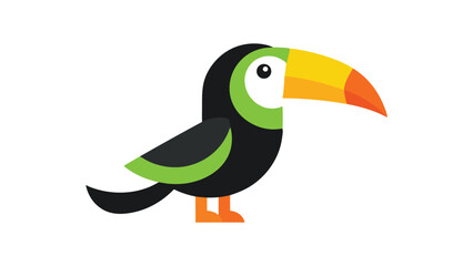 Toucan bird with large colorful beak perfect for rainforest illustrations and exotic bird visuals Vector illustration.