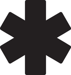 Silhouette vector of an emergency cross symbol. Perfect for medical, healthcare, first aid, and safety-related designs. © IconNest