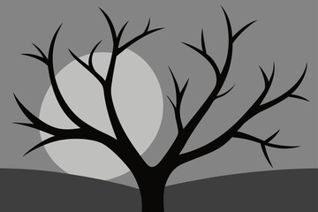 bare tree branches reaching into grey winter sky