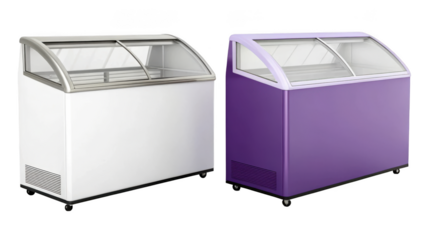 ice cream freezer and purple ice cream freezer isolated on transparent background