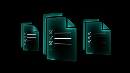 Online document validation concepts  on the transparent background. Company articles of association Terms and Conditions, regulations and legal advice. Motion graphics of document validation concept. 