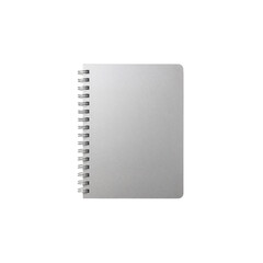 Minimalist spiral notebook on a transparent backdrop ready for creative projects and compositions