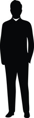 adult man stands silhouette