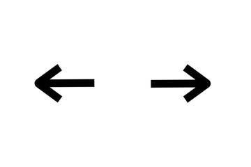 left and right black arrow, back and forward arrow sign icon