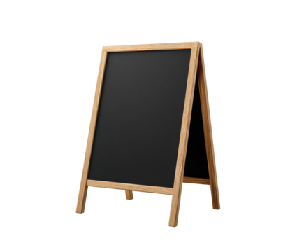 Chalkboard sign on a wooden frame for outdoor displays and menus