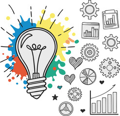 Creative light bulb idea concept symbol illustration vector design energy innovation power inspiration