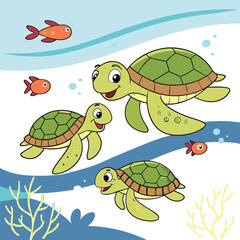 seamless pattern with turtle
