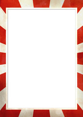 Vintage Red white Sunburst Poster Frame background 