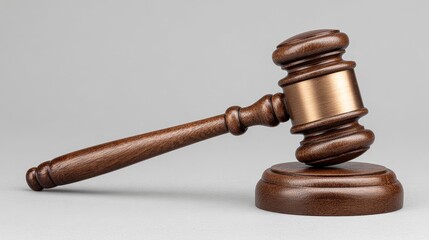 Justice in action traditional judge gavel on plain background law concept court environment hammer of justice