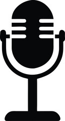 classic microphone with a stand silhouette 
