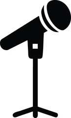 classic microphone with a stand silhouette 