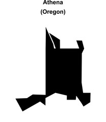 Athena (Oregon) blank outline map