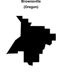 Brownsville (Oregon) blank outline map