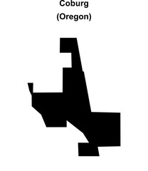 Coburg (Oregon) blank outline map