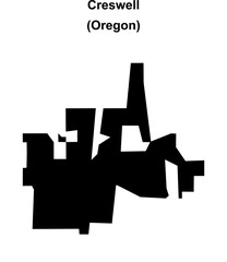 Creswell (Oregon) blank outline map