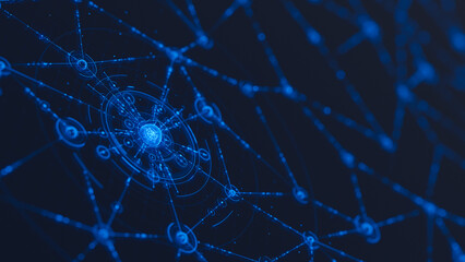 Big data technology data science analysis artificial intelligence generative ai deep learning machine learning algorithm neural flow network analytics innovation abstract futuristic. 3d rendering.