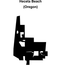 Heceta Beach (Oregon) blank outline map