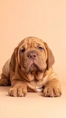 Obraz premium Adorable Majorca Mastiff Puppy on Pastel Background, Generated image