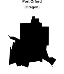 Obraz premium Port Orford (Oregon) blank outline map