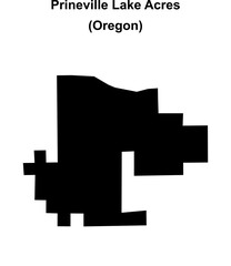 Obraz premium Prineville Lake Acres (Oregon) blank outline map