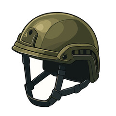 Fototapeta premium Rugged tactical helmet, great for military ads, safety gear, or action illustrations.