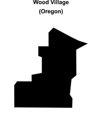 Wood Village (Oregon) blank outline map