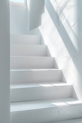 Obraz premium Bright Minimalist Staircase with Natural Light and Clean Design