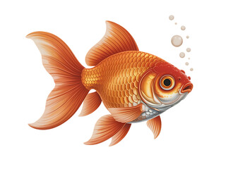 gold fish isolated on white
