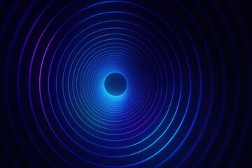 A Mesmerizing Display of Vibrant Blue and Purple Circular Patterns Radiating from a Central Point, Creating a Hypnotic Optical Illusion