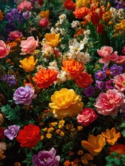 Colorful Blooming Flowers in Garden